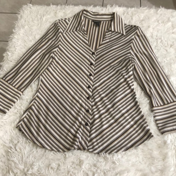Womens anxiety button up v neck blouse - Picture 1 of 6